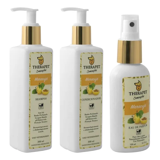 Kit Shampoo Cond Perf Therapet Maracujá Banho Tosa