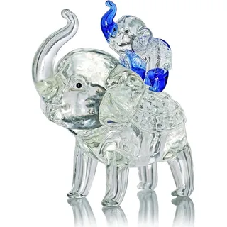 Figuras De Elefante De Cristal, Madre E Hijo, Elefantes Figuras De Elefante De Cristal, Madre E Hijo, Elefantes