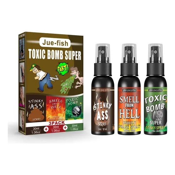 3 Unidades, Toxic Bomb Super - Spray Que Fede, Fart Bomb