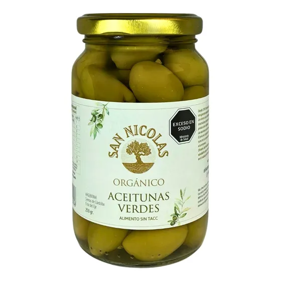 Aceitunas Verdes Organicas San Nicolas 250 G