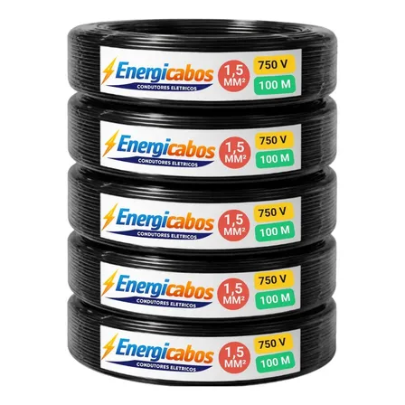 Cabo Flexível 1,5mm Rolo  100 Metros Unipolar 750v