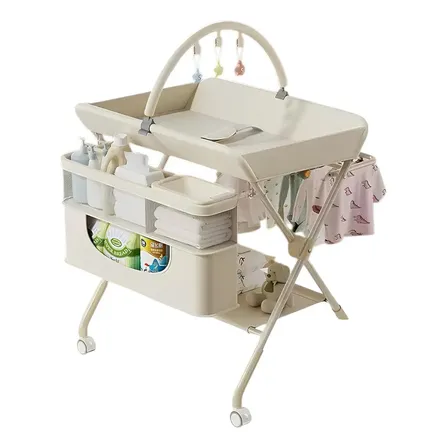 Mudador De Pañales Plegable Regulable Canasto Line Lubabycas Crema