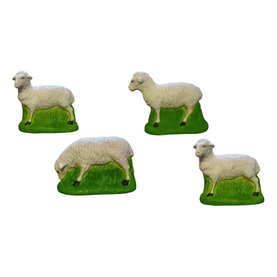 Ovejas Grandes X4 Unidades De 13cm En Caucho Pvc