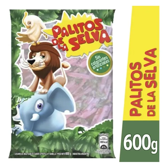 Bolsa De Caramelos Masticables Palitos De La Selva 600 Grs