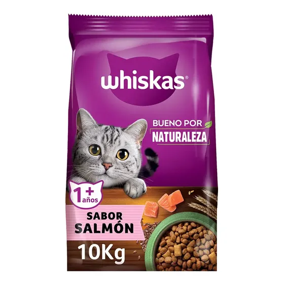 Whiskas Alimento Seco Gato Bueno Por Naturaleza Salmón 10kg | Cuotas sin interés