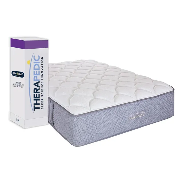 Colchón Queen Size Resorte Therapedic Roll Regent 35cm Suave Color Beige