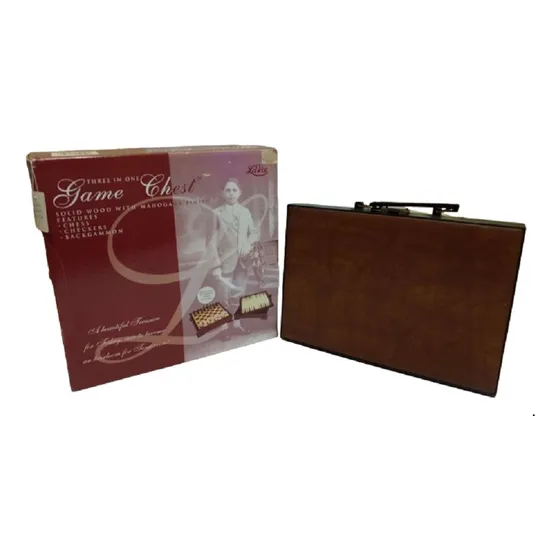 Juego- Mesa- Backgammon-  Ajedrez- Dama China- Carta- 3 En 1