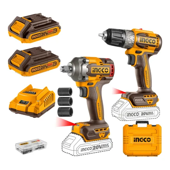 Llave Impacto 1/2 400nm 20v+ Atornillador 52nm 20v Brushless