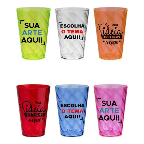 50 Copo Twister 400ml Personalizado Com Tema Arte Logo Festa
