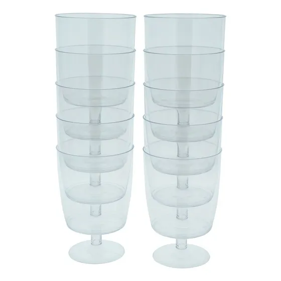 Set 10 Copas Vino Plástico Bohemia Cristal