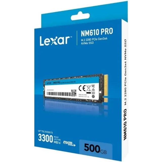 Disco Interno Ssd Lexar Nm610 Pro 500gb M.2 Nvme Lnm610p500g Color Negro