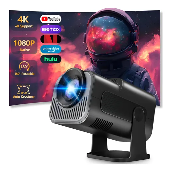 Hy320 Proyector Portátil Full Hd 4k Android11 Wifi6 12000lm