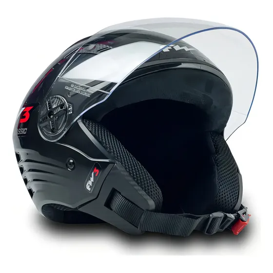 Capacete Fw3 Para Moto X Open Classic Preto Tamanho 58 — foto 2