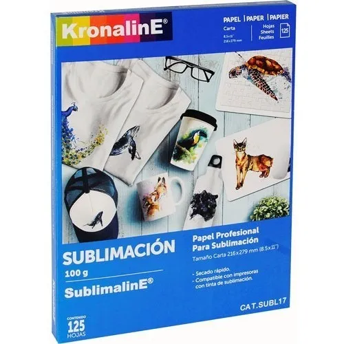 125 Hojas Carta Premium Sublimación Papel Sublimar Kronaline