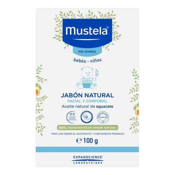 Jabón Facial Y Corporal Mustela Natural Aceite De Aguacate
