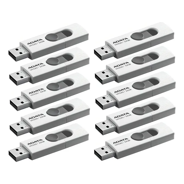 Kit 40 Memoria 32gb Usb Adata Uv220 2.0 Blanco Y Gris Color Blanco/gris Liso