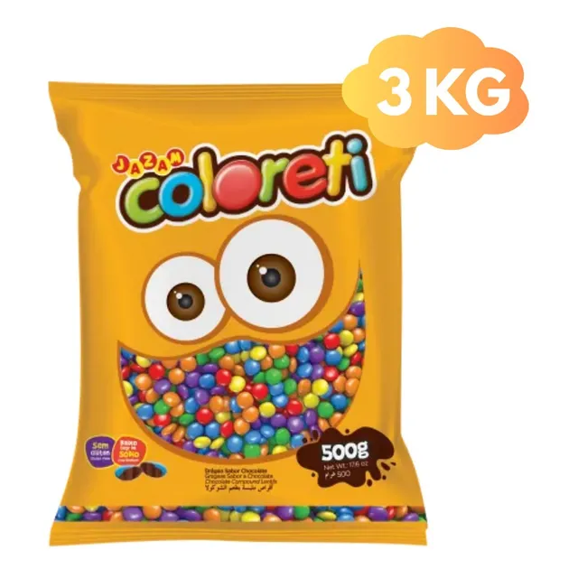 Confete De Chocolate Coloreti Cores Sortidas 3kg - Jazam