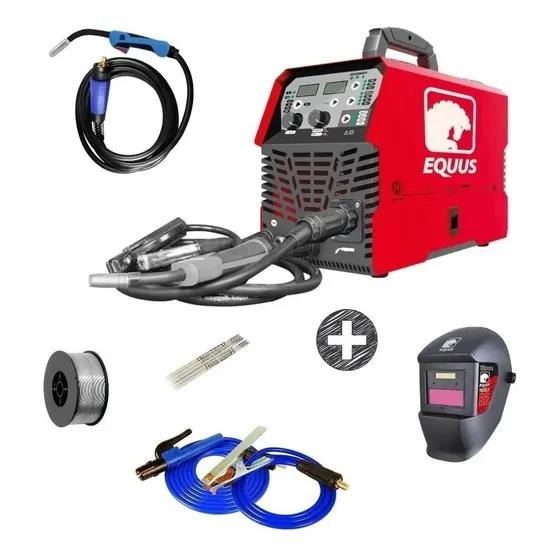 Soldadora Inverter 200a Equus 4 En 1 Mig Mag Mma Tig + Caret