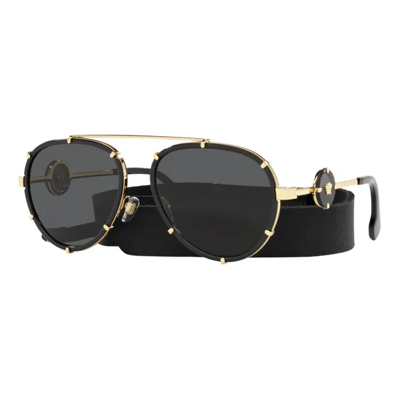 Versace Ve87 Negro Metal Aviador Gafas De Sol Lente F8d8g