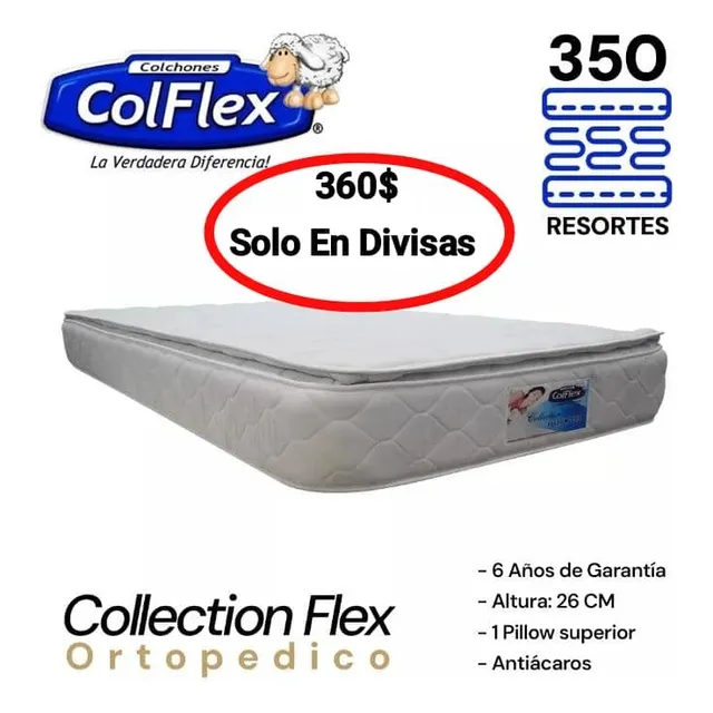 Colchón Colflex Collection Flex Matrimonial Con 1 Pillow Top