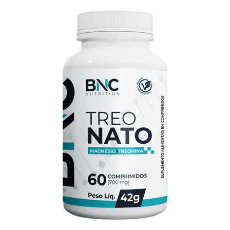 Treonato Magnésio + L-Treonina BNC Nutrition 60 Comprimidos Alto Teor de Magnésio por Porção Suplemento Memória Foco Sono Ansiedade Concentração