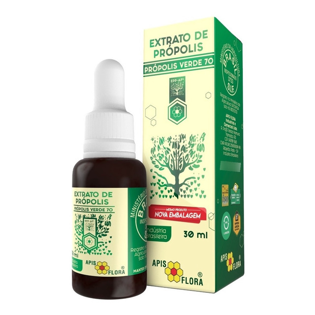 Própolis Verde 70 - Extrato 25% - 30ml - Apis Flora Própolis Verde 70 - Extrato 25% - 30ml - Apis Flora