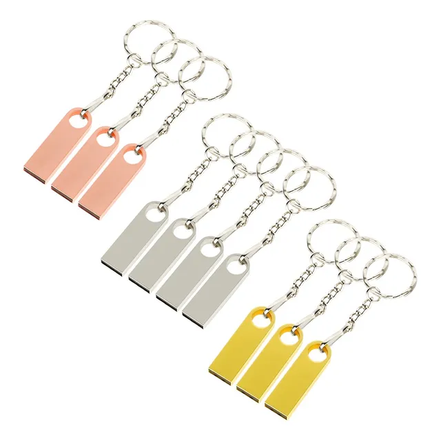 10 Unidades De Memorias Usb 2.0 De 4 Gb 3 Colores Con Cadena