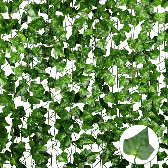 27 Metros Trepadeira Artificial Verde Hera Pacote Ramas Real