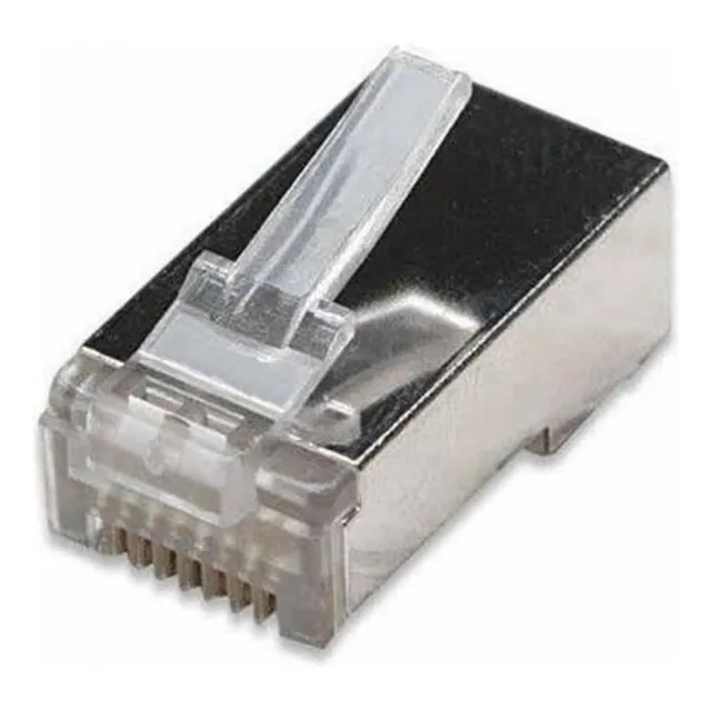 Conector Modular Plug 08x08  Rj45  Blindado  Cat.5e - 100un