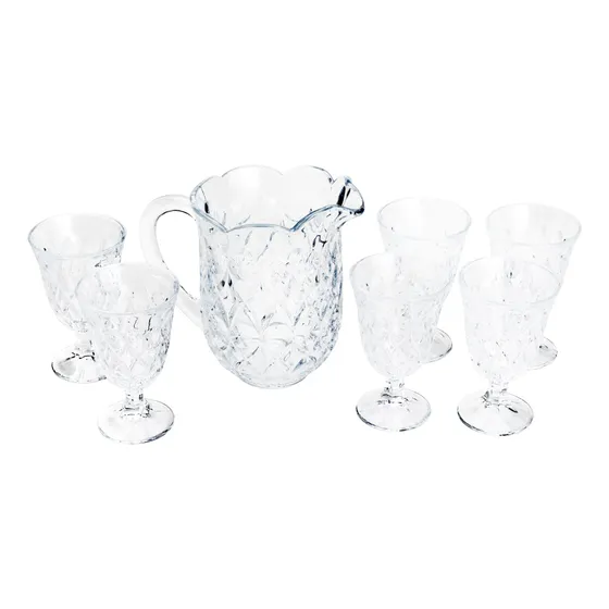 Conjunto Jarra Com 6 Taças Para Água De Cristal Lile Lyor