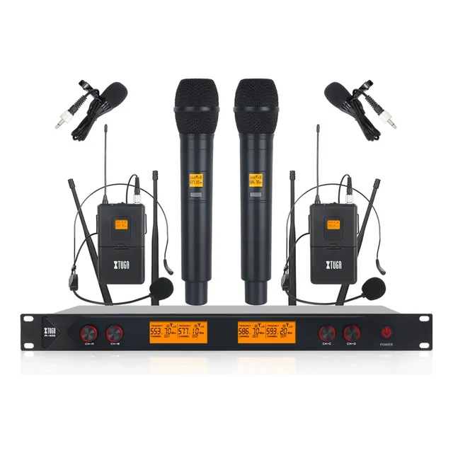 Xtuga A400 2 Bodypack 2 Handheld Uhf Microfonos Inalambricos