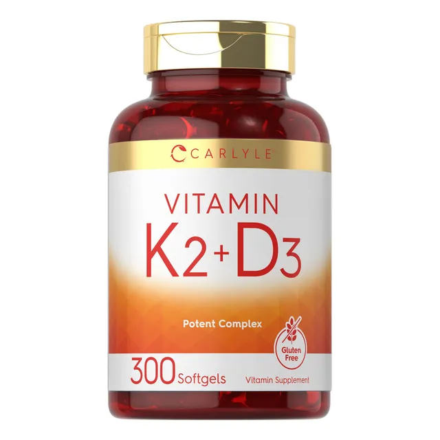 Suplemento Carlyle de vitamina K2 E D3 300 cápsulas blandas