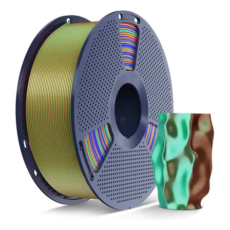 Filamento 3d Sunlu Pla+ Silk Superfície Brilhante Tricolor 1.75mm ±0,02mm 1 Kg