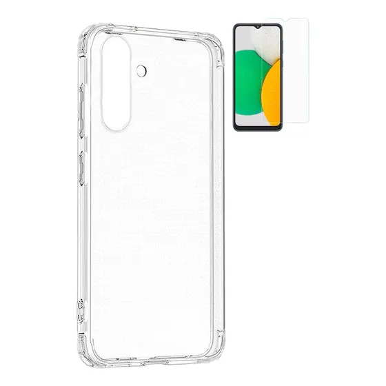 Funda Para Samsung Galaxy A36 Transparente Y Vidrio Transparente