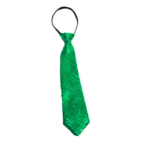 Kit Corbata Para Fiestas Y Disfraces Verde Corbata Lentejuelas