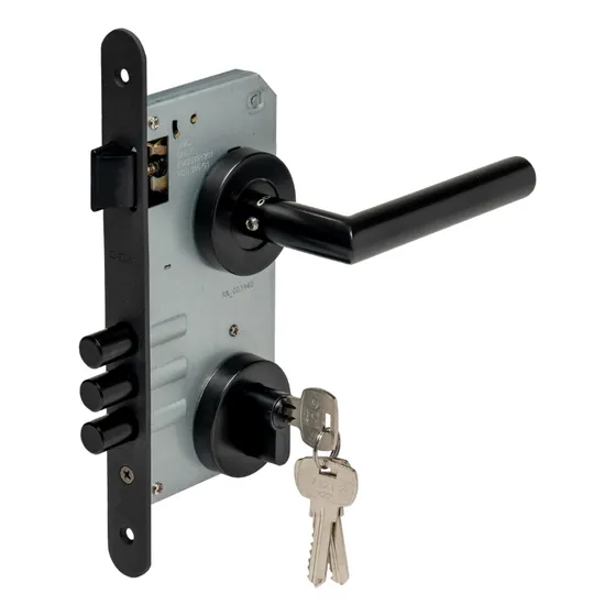 Set De Acceso Cerradura Embutir 201 + Manilla 9480 Negra Negro