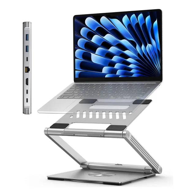 Estación Para Portátil, Dock Usb-c 7 En 1 Y Soporte Plegable