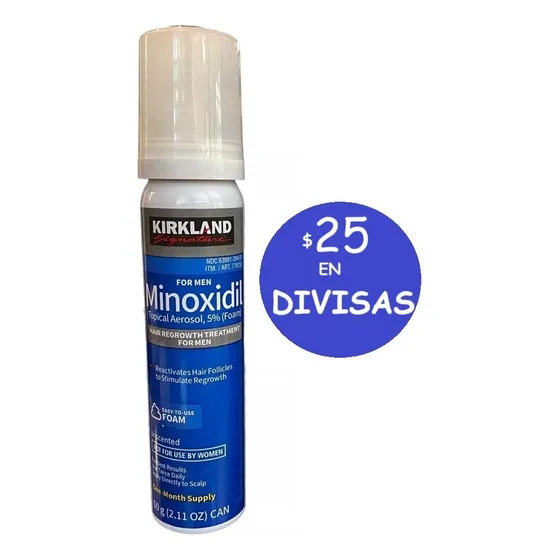 1 Frasco Minoxidil Espuma Foam Kirkland  Barba Cabello