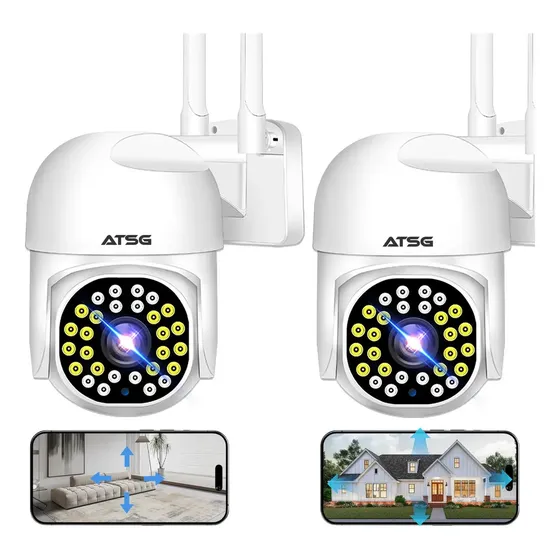 Atsg PackX2 Cámaras De Seguridad Con Ir Y Resistente Al Agua