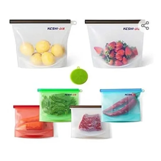 Bolsas De Silicona Reutilizable Para Alimentos 6 Unidades