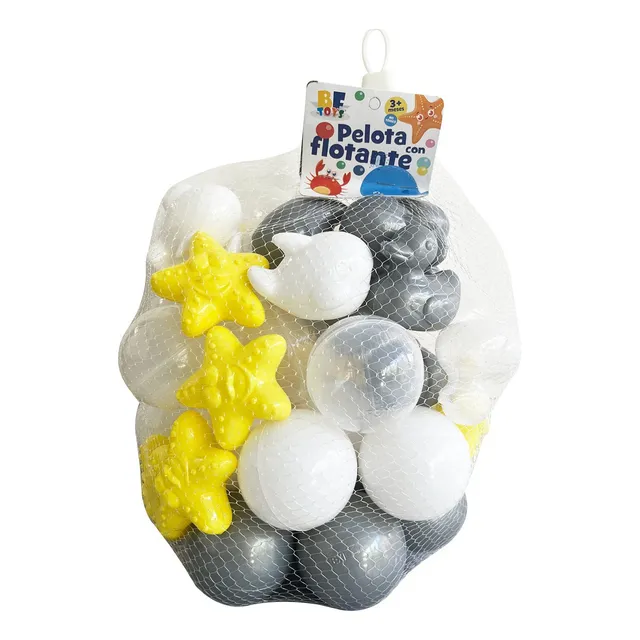 Bf Toys Malla 50 Pzs Pelota De Alberca Y Figuras Tonos Gris