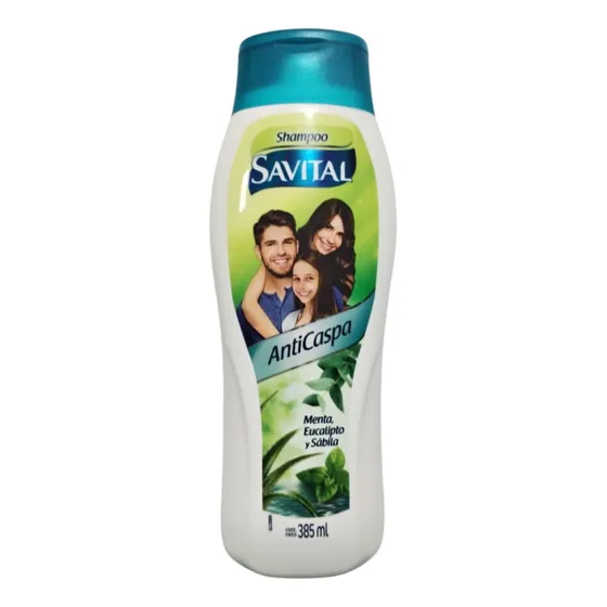 Shampoo Savital Anticaspa Menta, Eucalipto Y Sábila  385ml