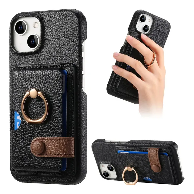 K Funda De Piel Tipo Cartera Con Ranuras For Tarjetas Con