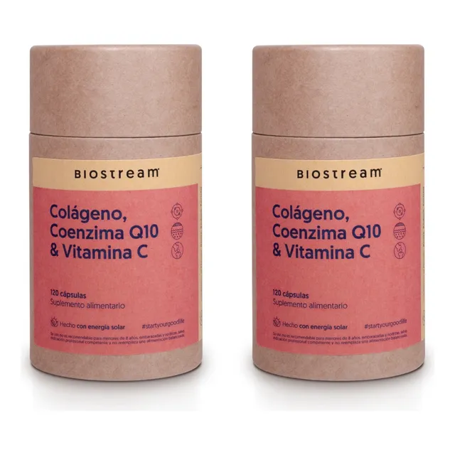 Pack X 2 Colágeno H, Coenzima Q10 & Vit C 120c Biostream