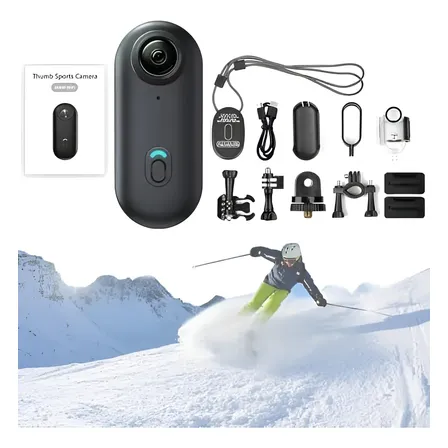Cámara Deportiva 4k Sumergible Wifi Accesorios Color Negro