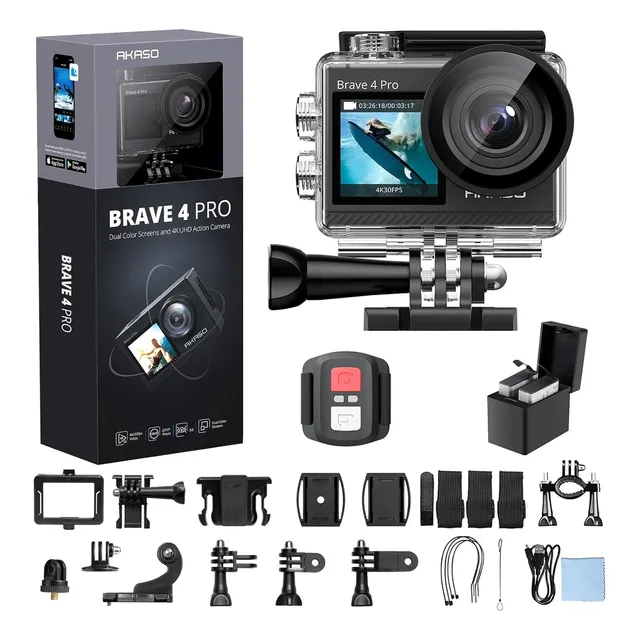 Cámara Deportiva Akaso Brave 4 Pro 4k30fps Pantalla Táctil