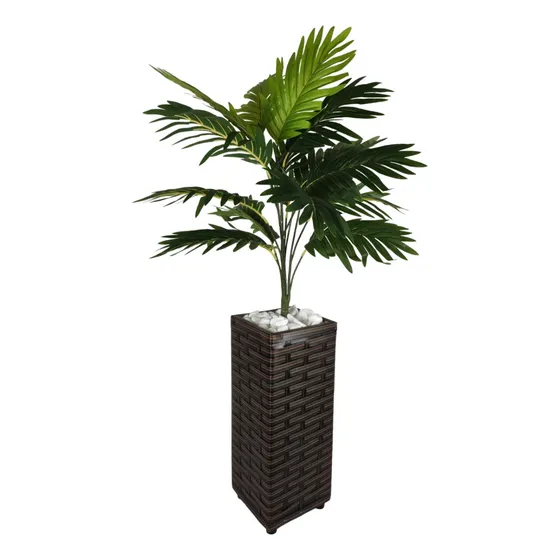 Planta Coqueiro Artificial Arranjo + Vaso Grande Decoração