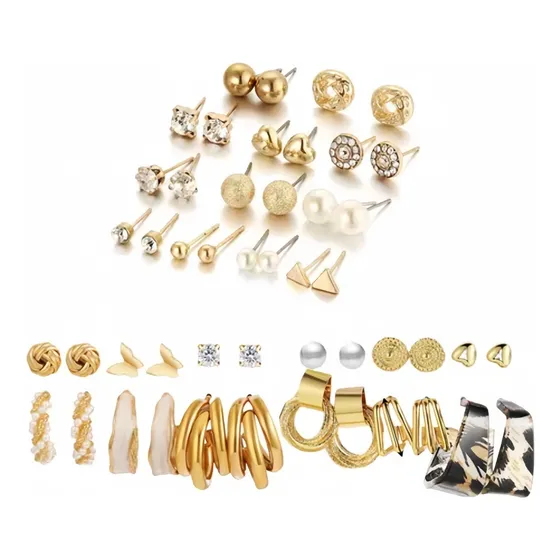 24 Pare Aretes Con Piercing Pendientes Joyeria Mujer Joyeria