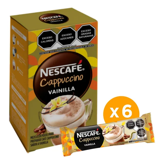 Nescafé Cappuccino café vainilla 6 sobres 22gr