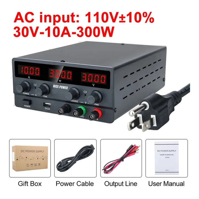 Nice-power 30v 10a 300w Fuente De Alimentación Regulable Laboratorio Dc